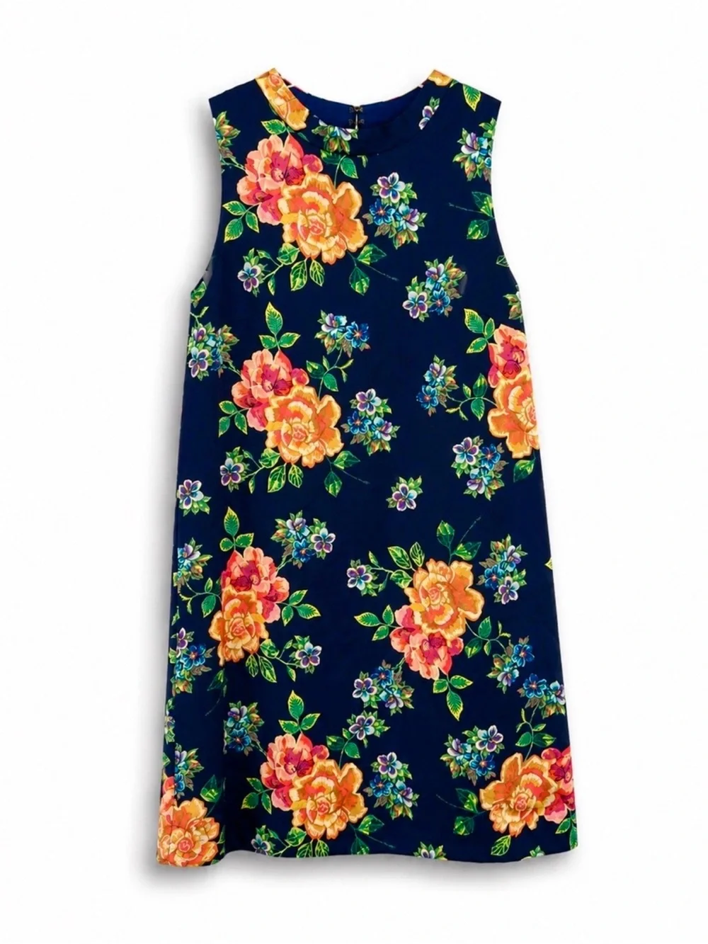 CYNTHIA STEFFE BLUE FLORAL SATIN TEXTURED DRESS SZ 12 - Picture 2 of 4